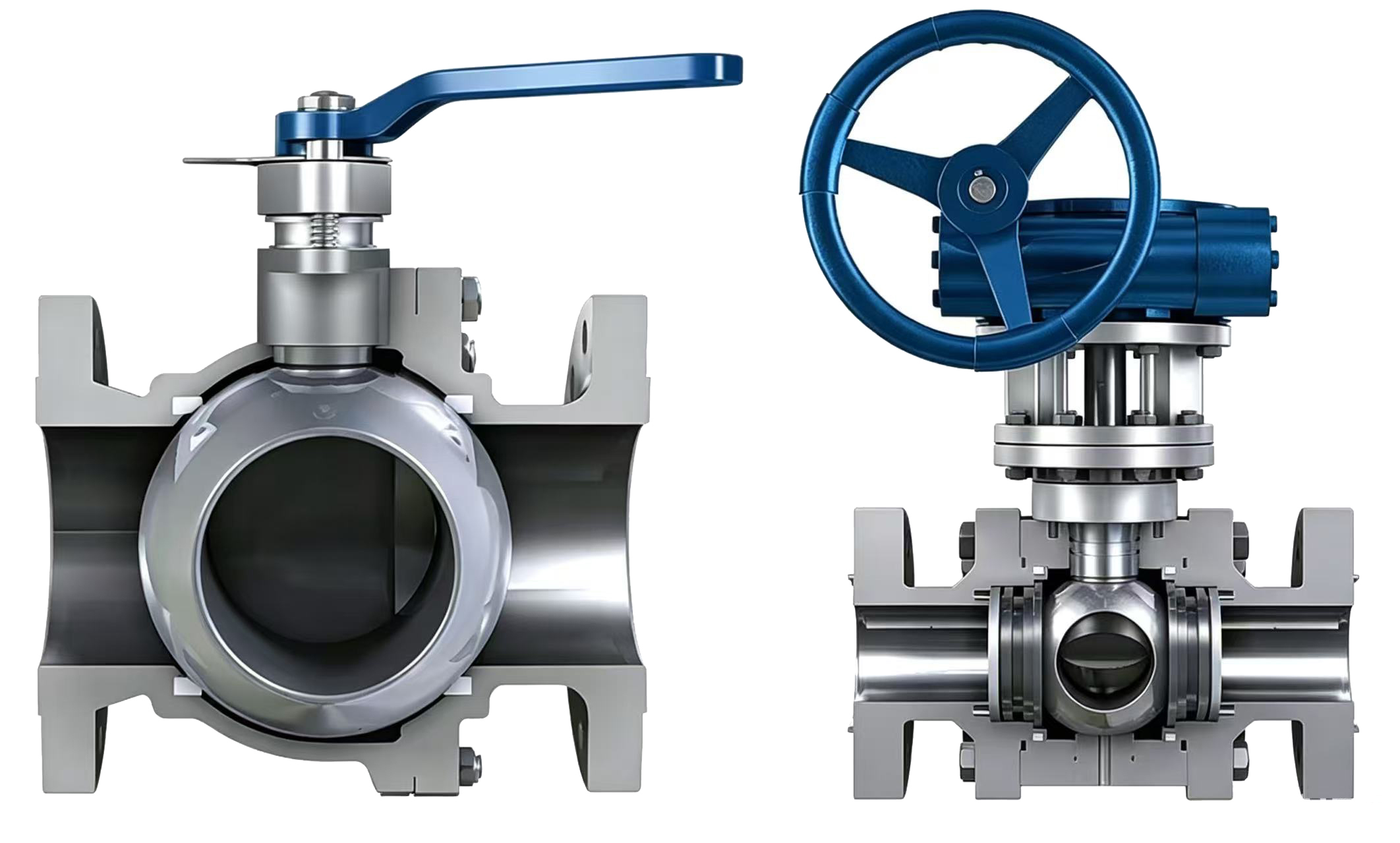 Floating ball valve and trunnion mounted ball valve structural comparison