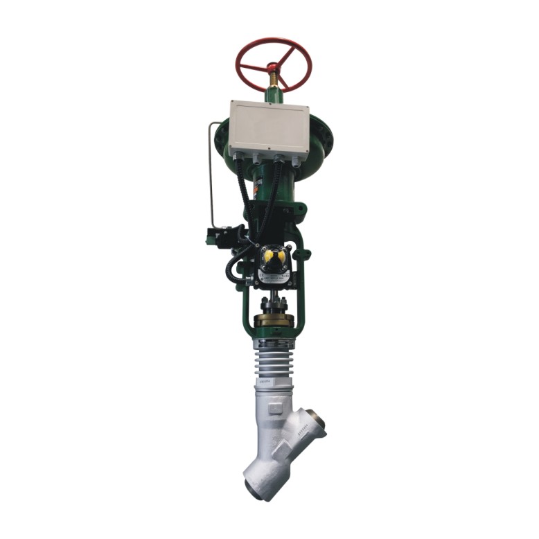 Float type steam trap used on a steam condensate line